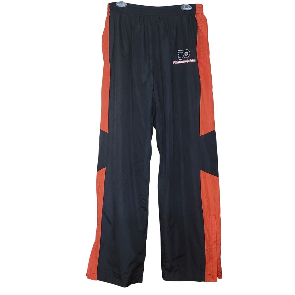 Rare VNTG Philadelphia Flyers NHL Track Pants Athleisure Blokecore Hockey Fans L